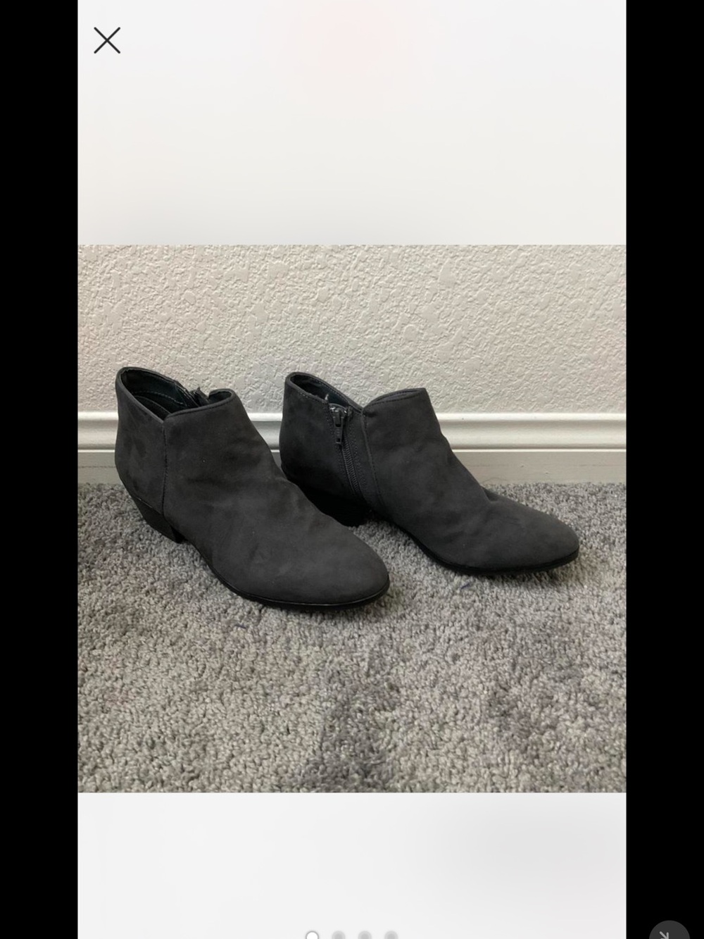 Style & Co. Charcoal Suede Ankle Booties with Side Zip